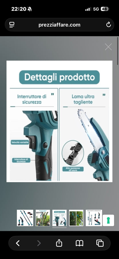 Kit Professionale Forbice da Potatura 30mm Motosega 8 Pollici asta Telescopica