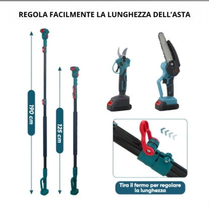 Kit Professionale Forbice da Potatura 30mm Motosega 8 Pollici asta Telescopica