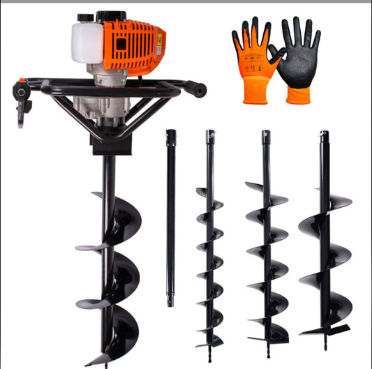 Trivella a scoppio 52cc 2 tempi 3 punte da 100 150 200 mm e prolunga in omaggio