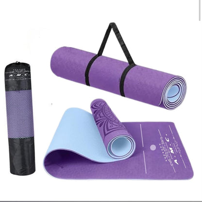 Tappetino Yoga in TPE Ecologico Doppio strato Antiscivolo 180x61 cm con Custodia