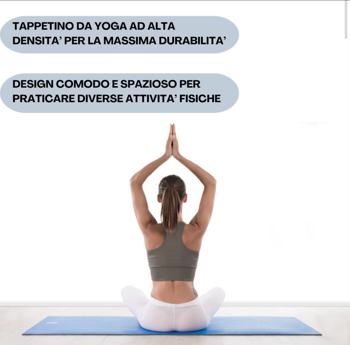 Tappetino Yoga in TPE Ecologico Doppio strato Antiscivolo 180x61 cm con Custodia