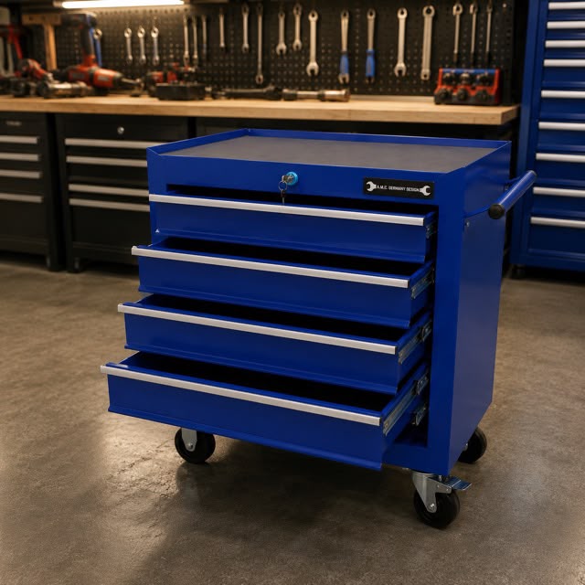 Carrello Portautensili in acciaio con 5 Cassetti richiudibili Carrello Attrezzi