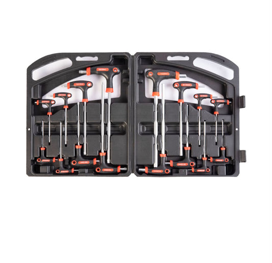 Set di chiavini esagonali e torx da 16 pz in acciaio vanadio con custodia rigida