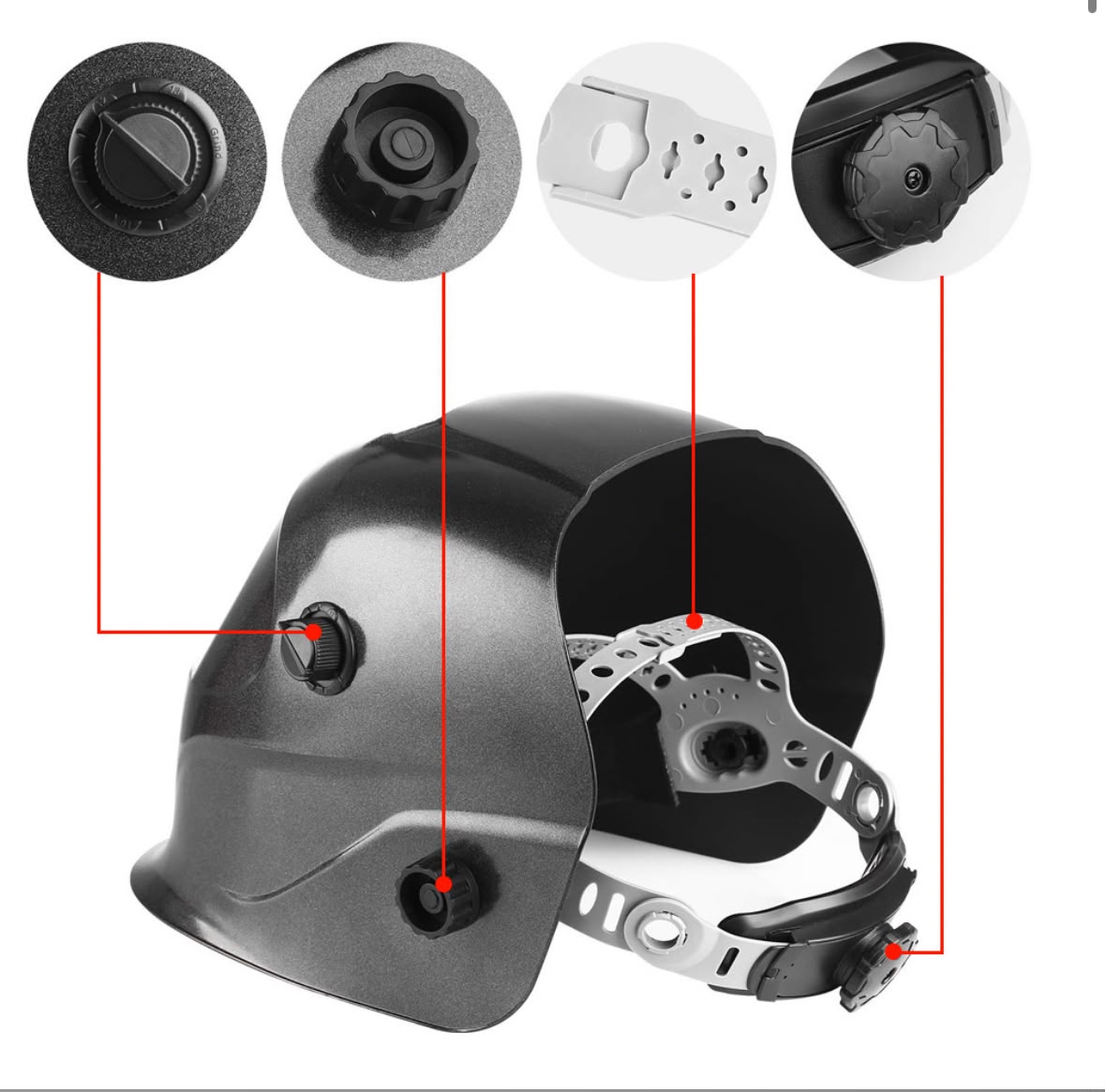 Casco per saldatore professionista 16 livelli UV, oscuramento variabile Din 9/13