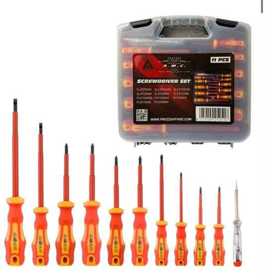 Set Cacciaviti 11 Pcs, Set di Giravite Isolati Professionali Con Punte Magnetico