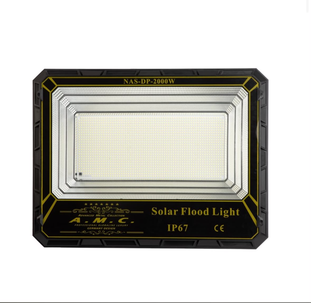 Faro Solare a Led 2000W pannello solare con sensore e telecomando, IP 67