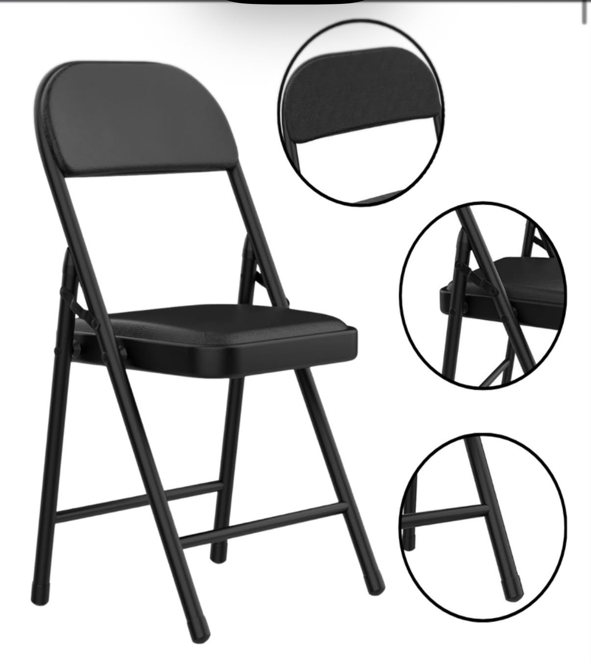 Set di 6 Sedie Pieghevoli in pelle