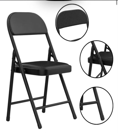 Set di 6 Sedie Pieghevoli in pelle
