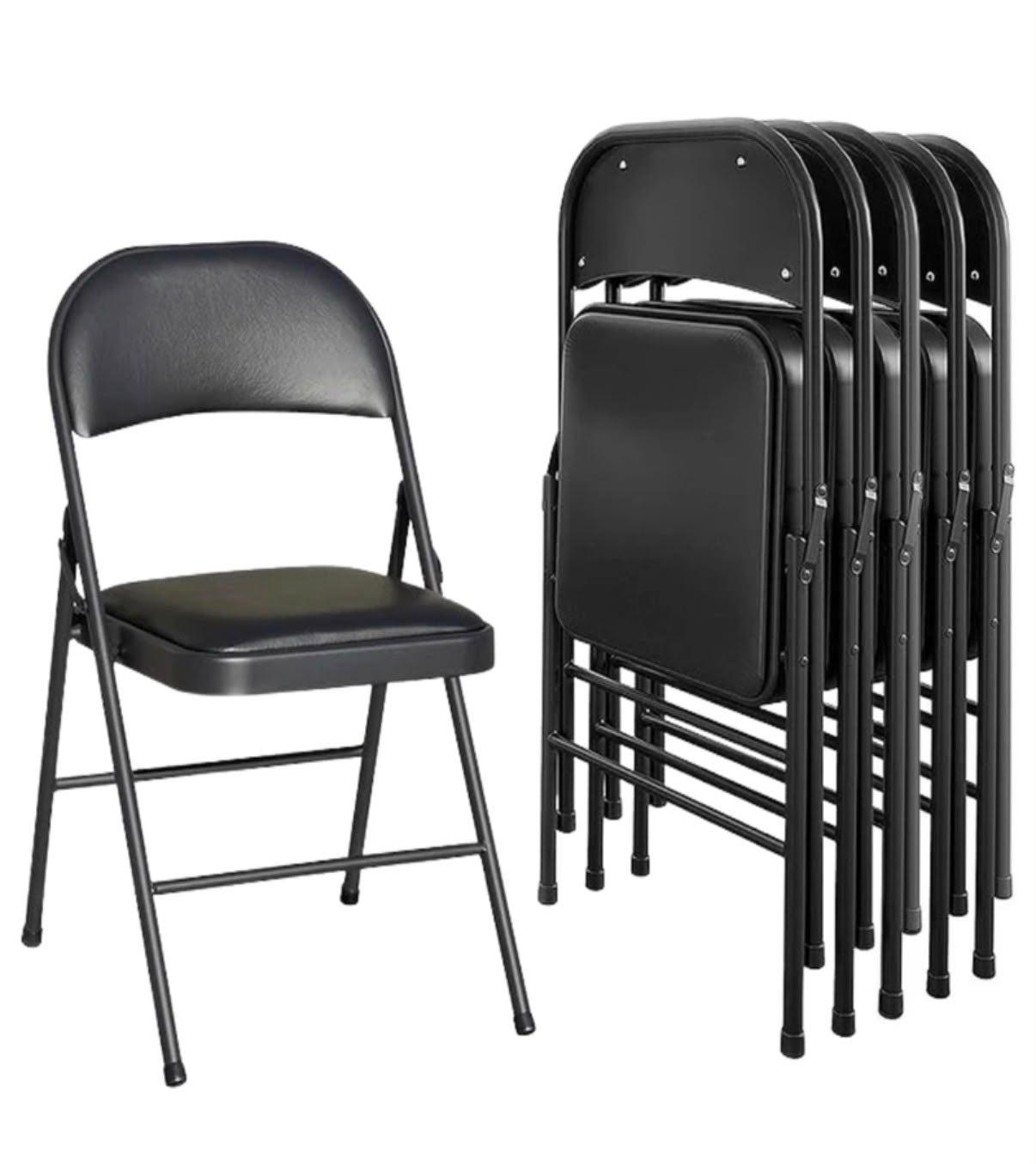 Set di 6 Sedie Pieghevoli in pelle