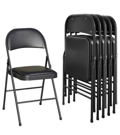 Set di 6 Sedie Pieghevoli in pelle