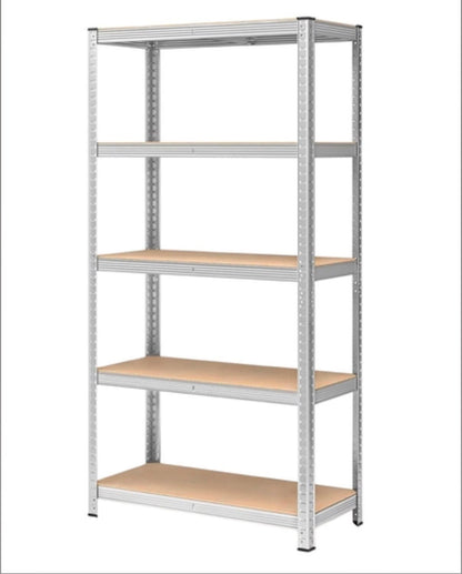 Scaffale in metallo zincato con 5 ripiani MDF rinforzati