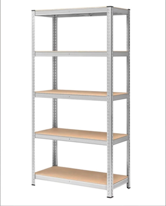 Scaffale in metallo zincato con 5 ripiani MDF rinforzati