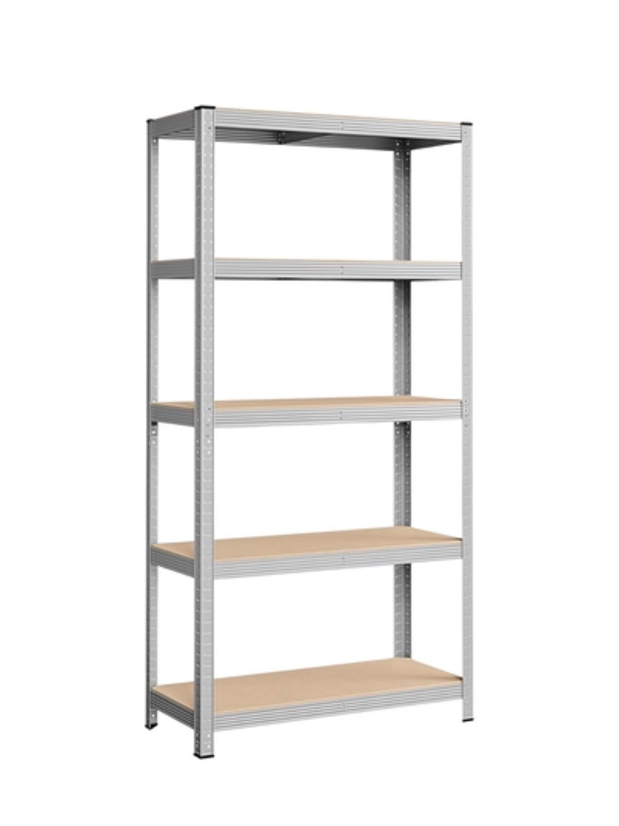Scaffale in metallo zincato con 5 ripiani MDF rinforzati