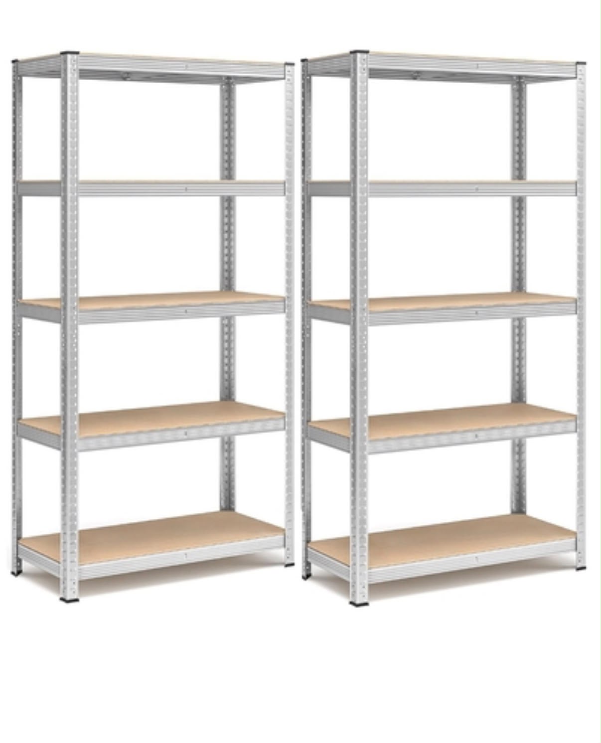 Scaffale in metallo zincato con 5 ripiani MDF rinforzati
