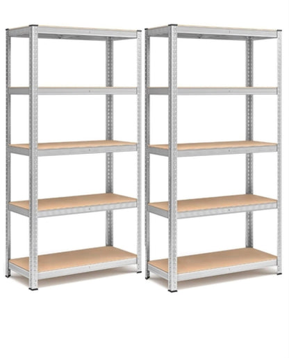 Scaffale in metallo zincato con 5 ripiani MDF rinforzati