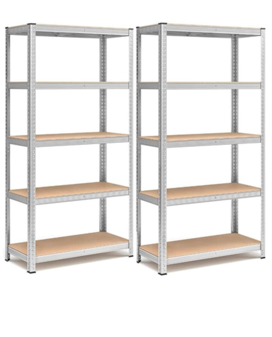 Scaffale in metallo zincato con 5 ripiani MDF rinforzati