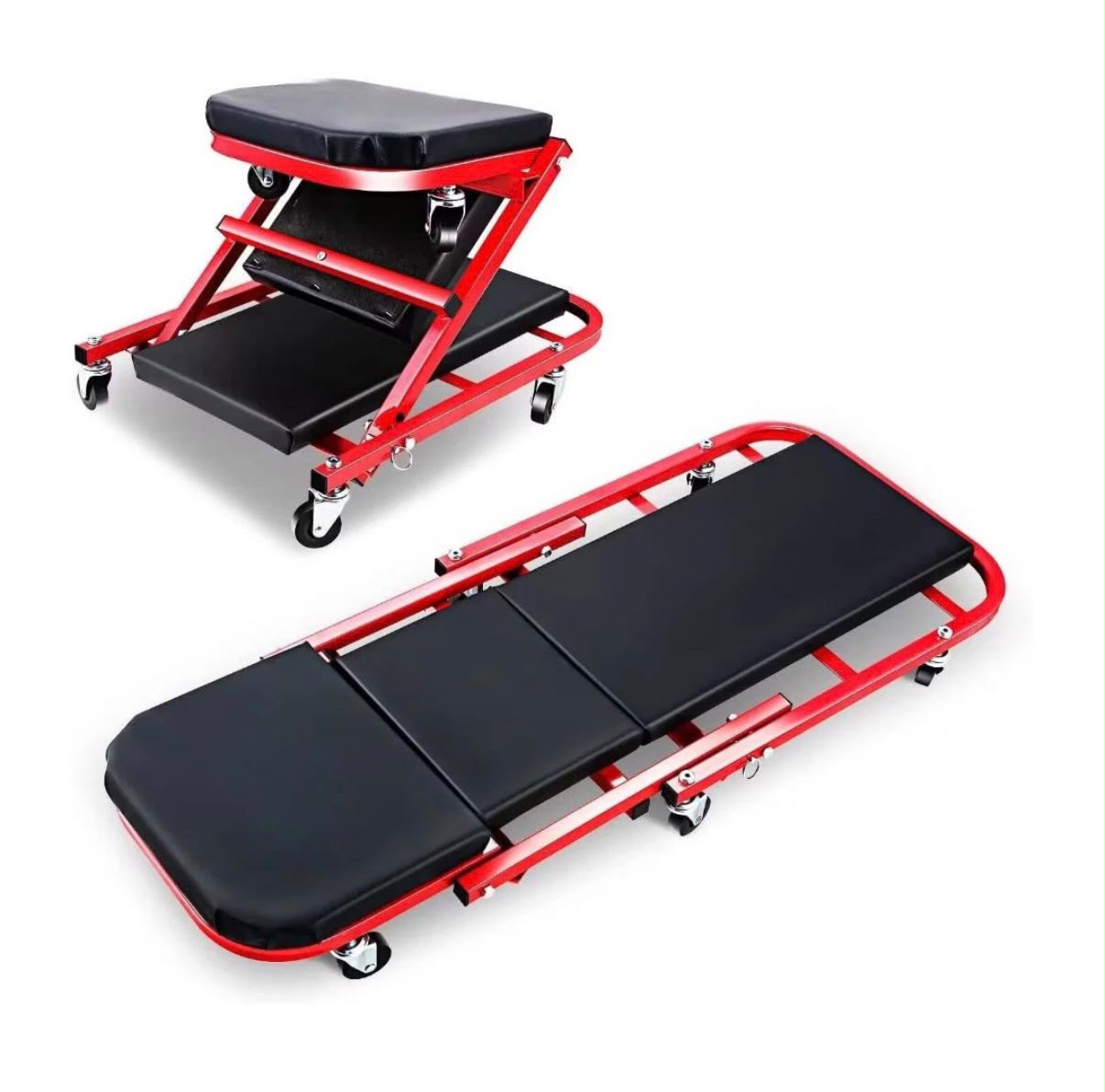 Carrello Sotto Auto 2 in 1 Sgabello da Officina portata 150 kg